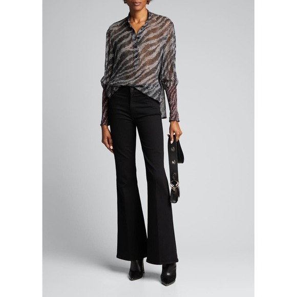 rag & bone Tops - Rag & Bone Top womens S Sheer  Zebra Animal Print Silk Career Office‎ Retro Edgy